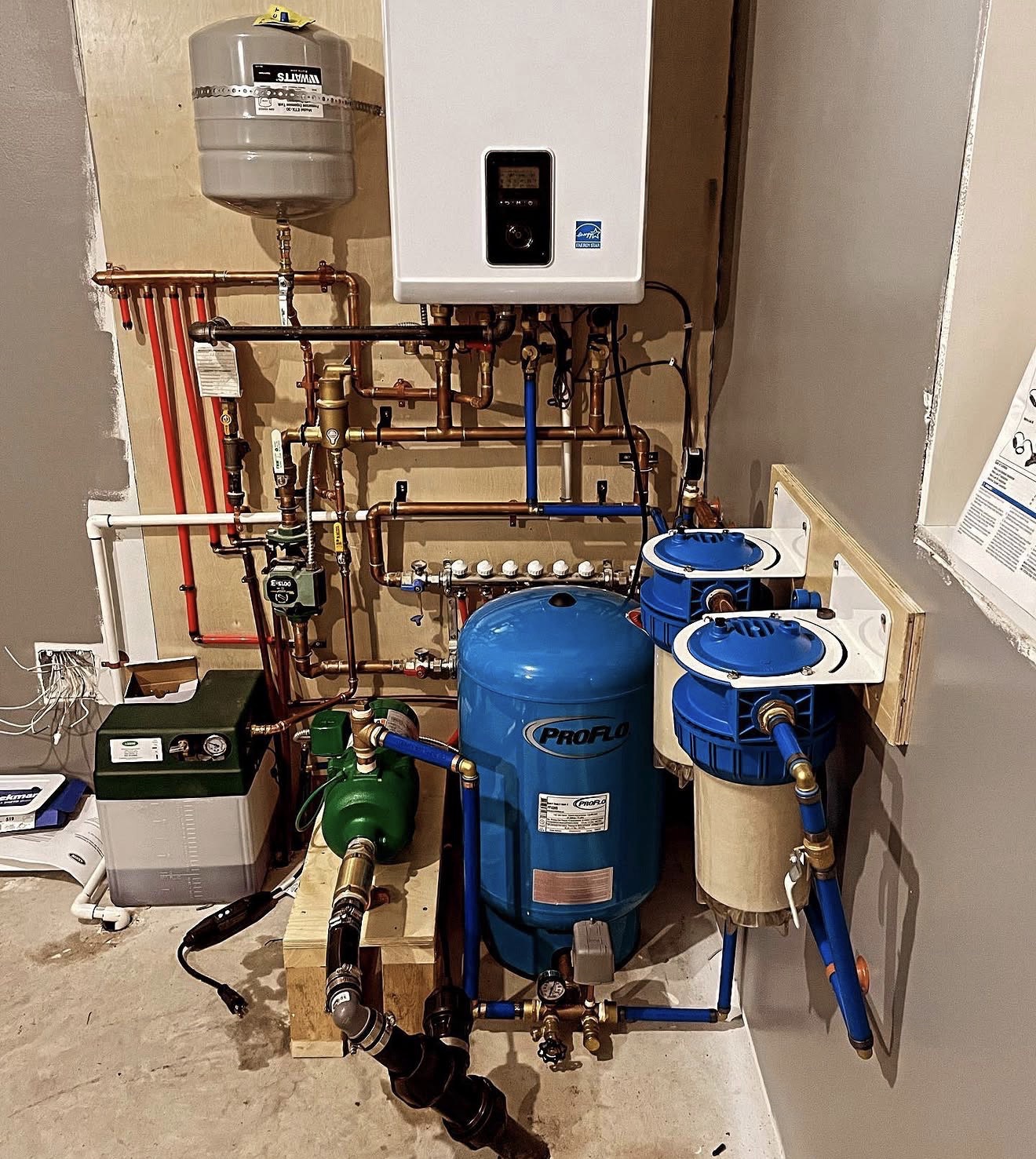 Water treatment and boiler equipment installation